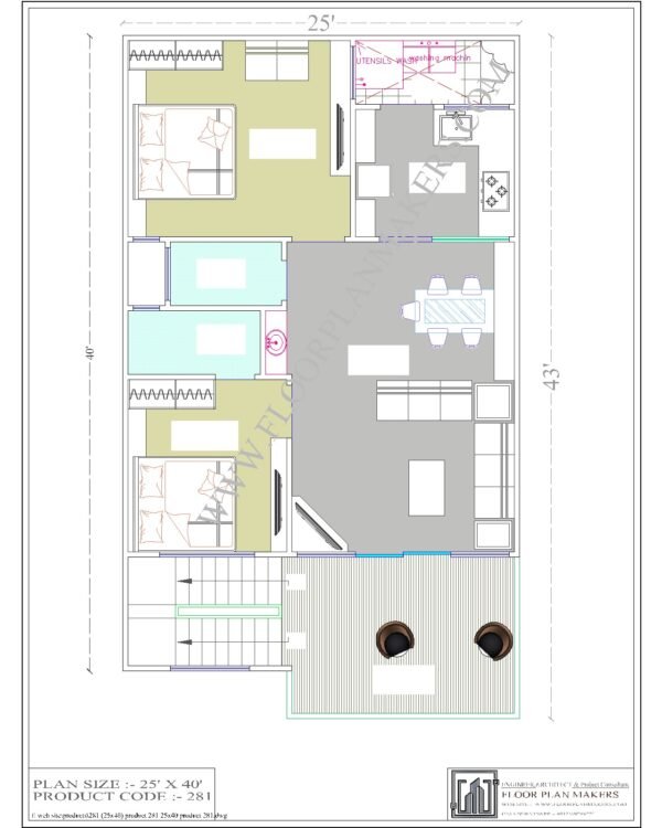 25x40 First Floor Plan