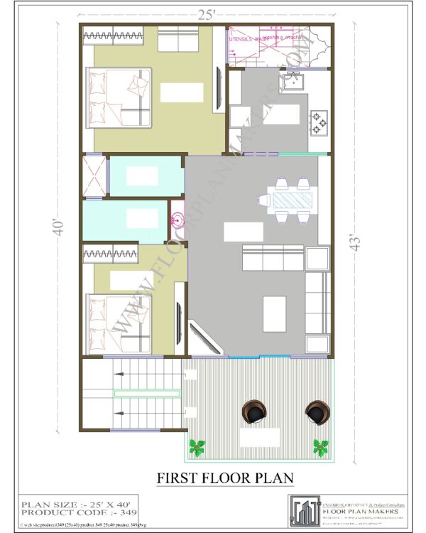 25x40 First Floor Plan