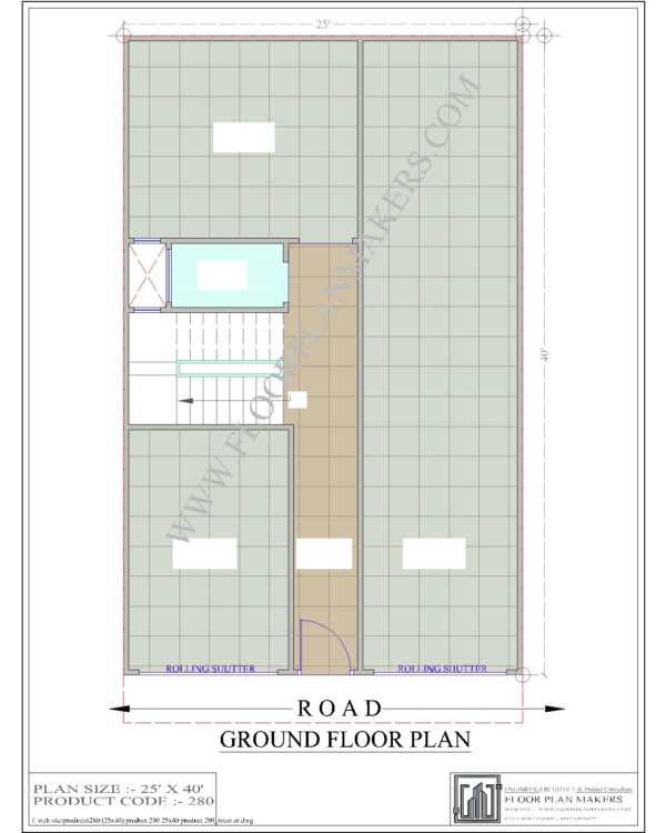 25x40 Ground Floor Plan