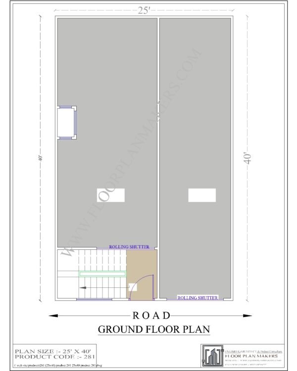 25x40 Ground Floor Plan