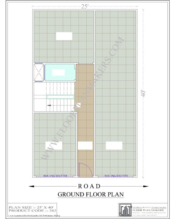 25x40 Ground Floor Plan