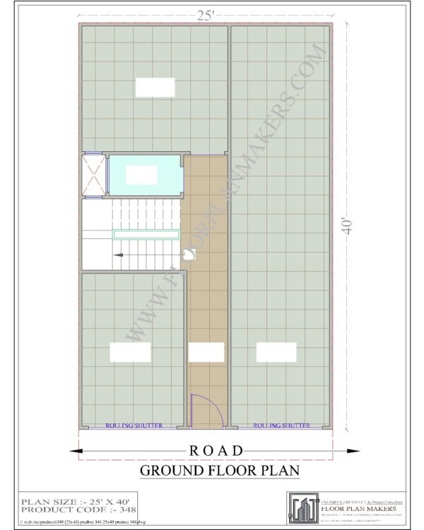 25x40 Ground Floor Plan