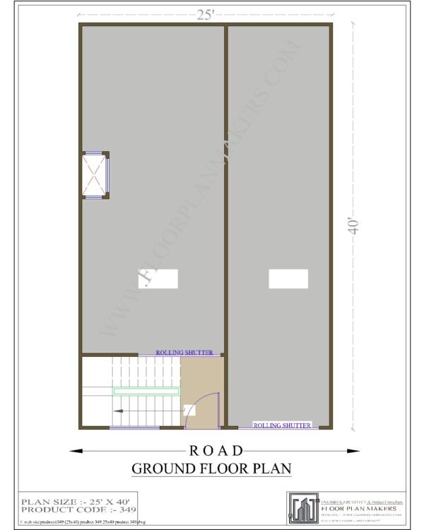 25x40 Ground Floor Plan