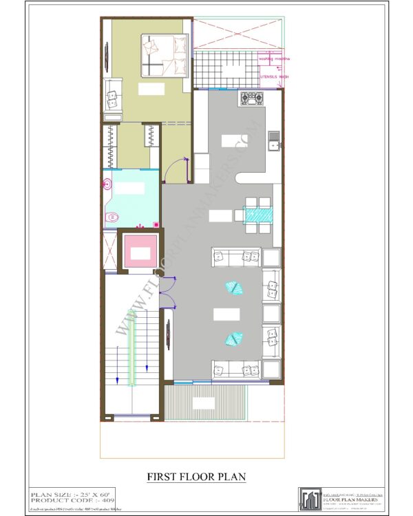 25x60 First Floor Plan
