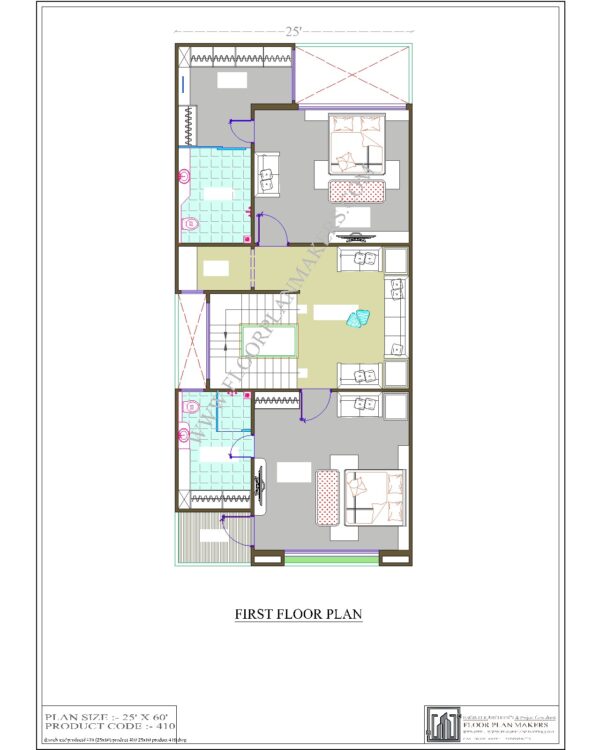 25x60 First Floor Plan