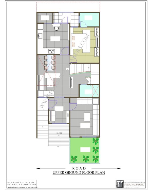 25x60 Upper Ground Floor Plan