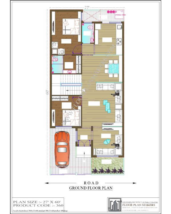 27x60 Ground Floor Plan