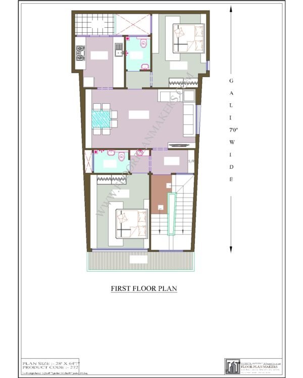 28X64 First Floor Plan