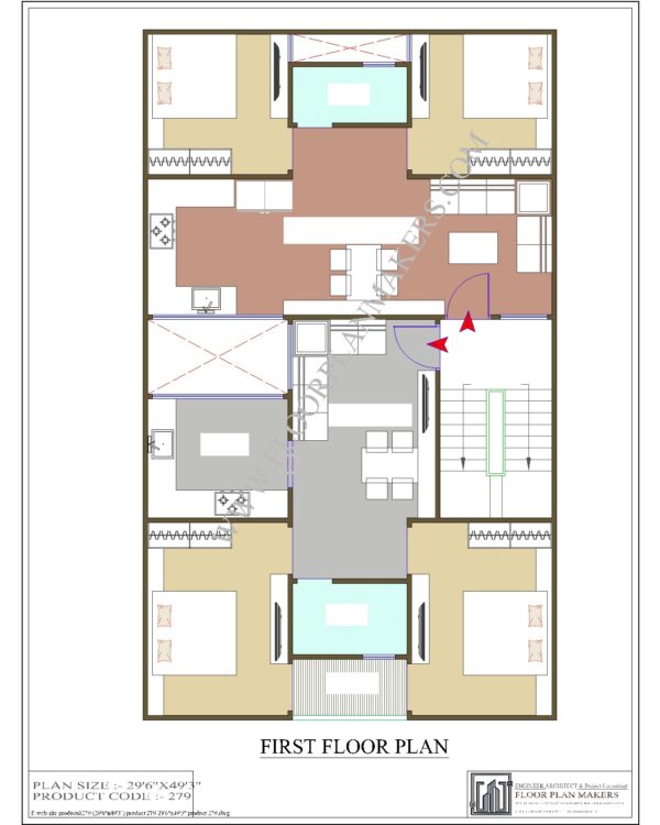 29'6''x49'3'' First Floor Plan