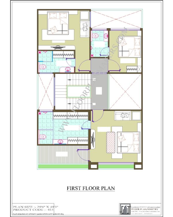 29'6''x49'3'' First Floor Plan