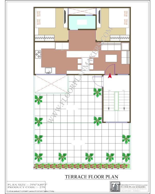 29'6''x49'3'' Terrace Floor Plan