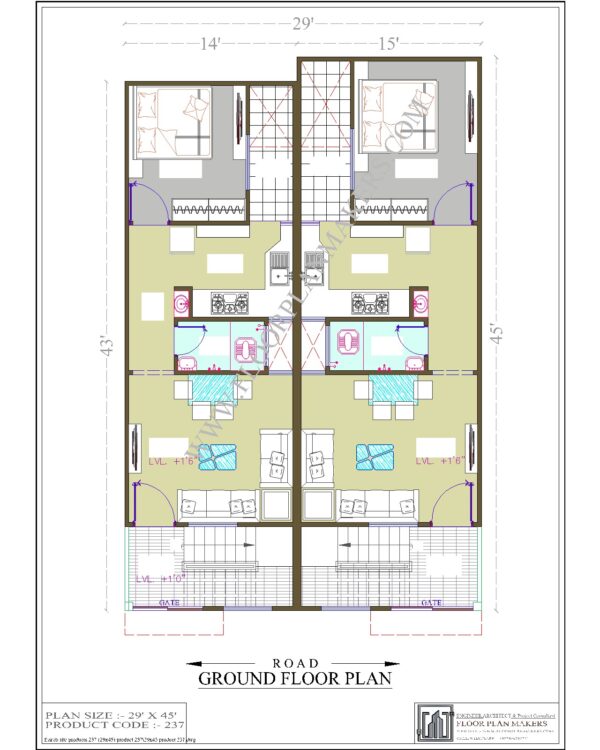 29x45 Ground Floor Plan