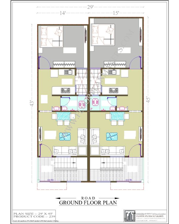 29x45 Ground Floor Plan