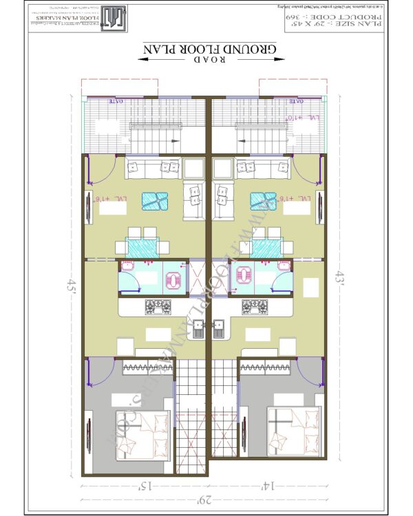 29x45 Ground Floor Plan