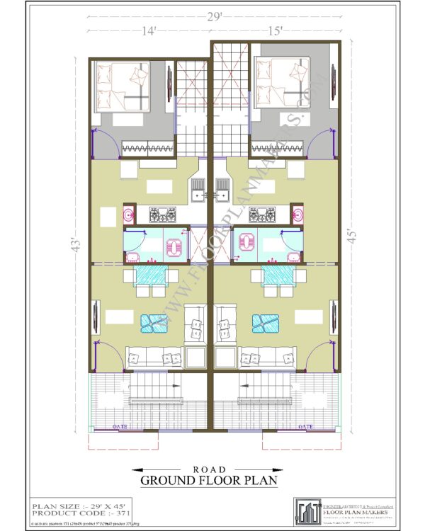 29x45 Ground Floor Plan