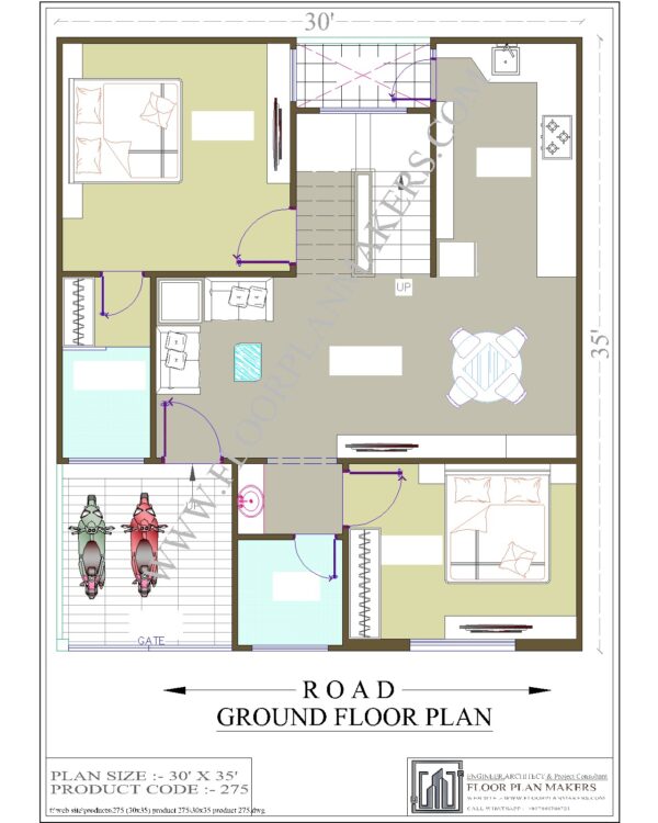 30x35 Ground Floor Plan