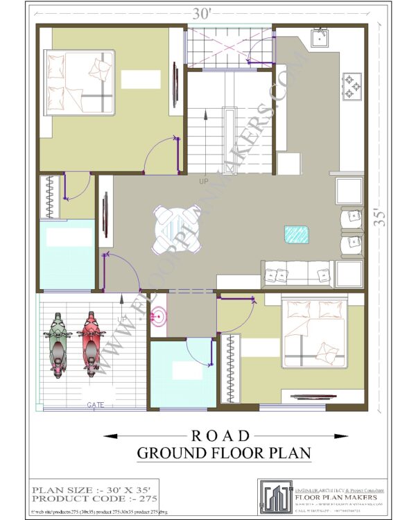 30x35 Ground Floor Plan