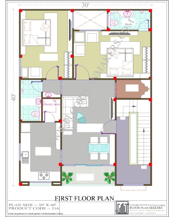 30X40 First Floor Plan
