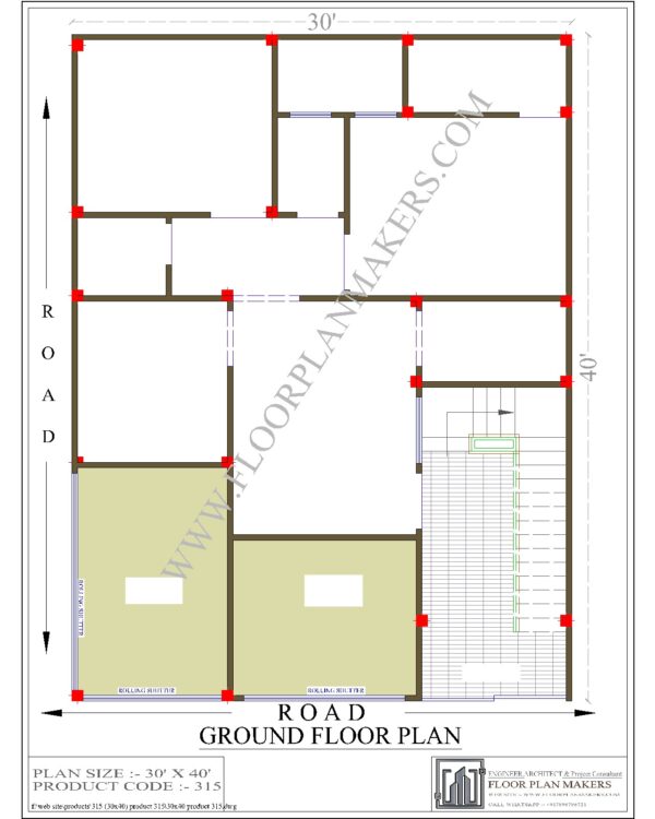 30X40 Ground Floor Plan