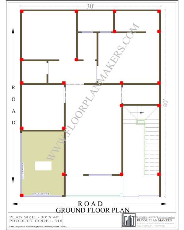 30X40 Ground Floor Plan