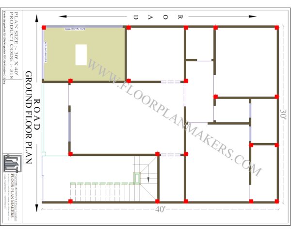 30X40 Ground Floor Plan