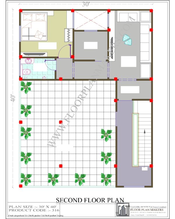30X40 Second Floor Plan