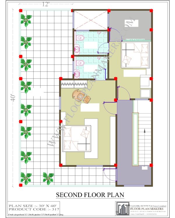 30X40 Second Floor Plan