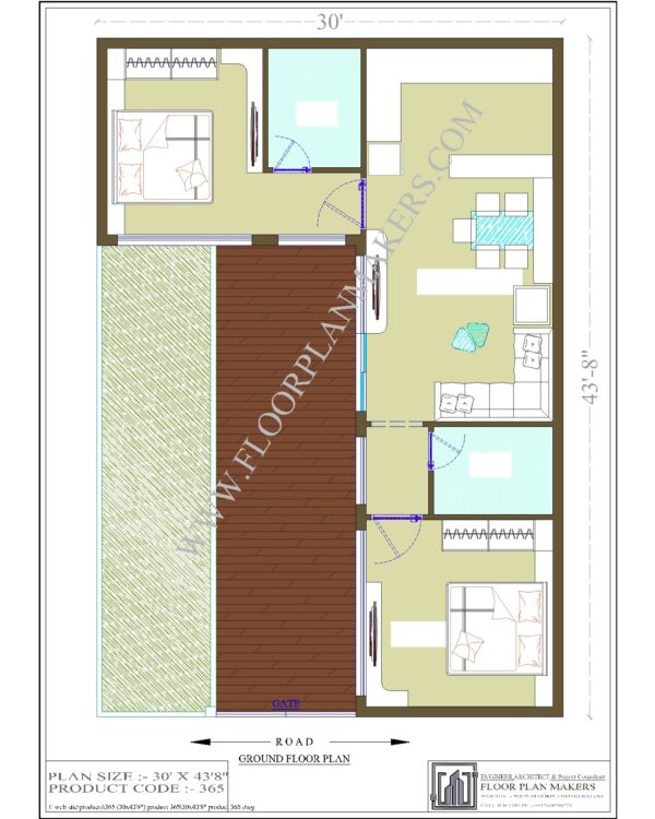 30x43'8" Ground Floor Plan