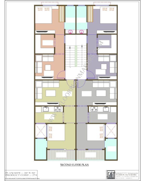 30x50 Second Floor Plan