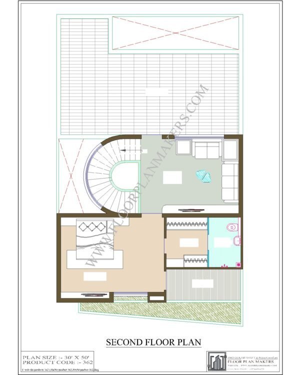 30x50 Second Floor Plan