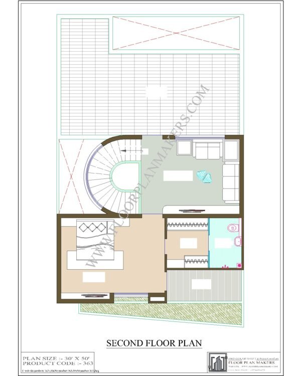 30x50 Second Floor Plan