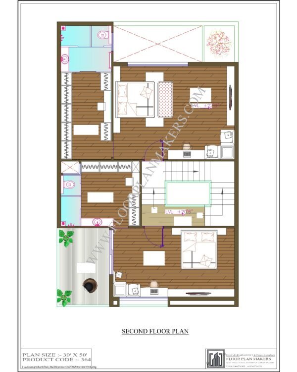 30x50 Second Floor Plan