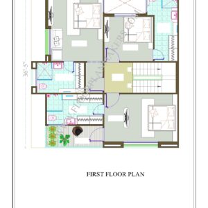 34'3x"36'5" First Floor Plan