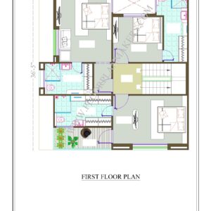 34'3x"36'5" First Floor Plan