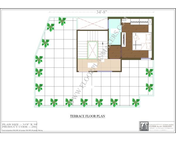 34x30 Terrace Floor Plan