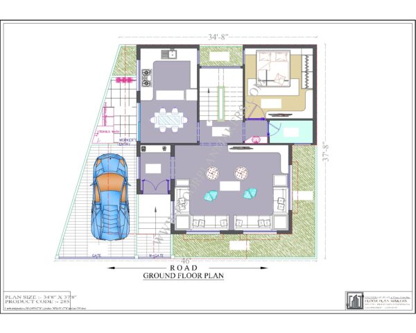 34x37 Ground Floor Plan