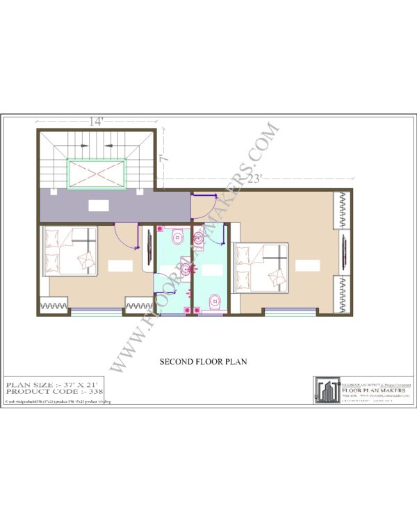 37x21 Second Floor Plan