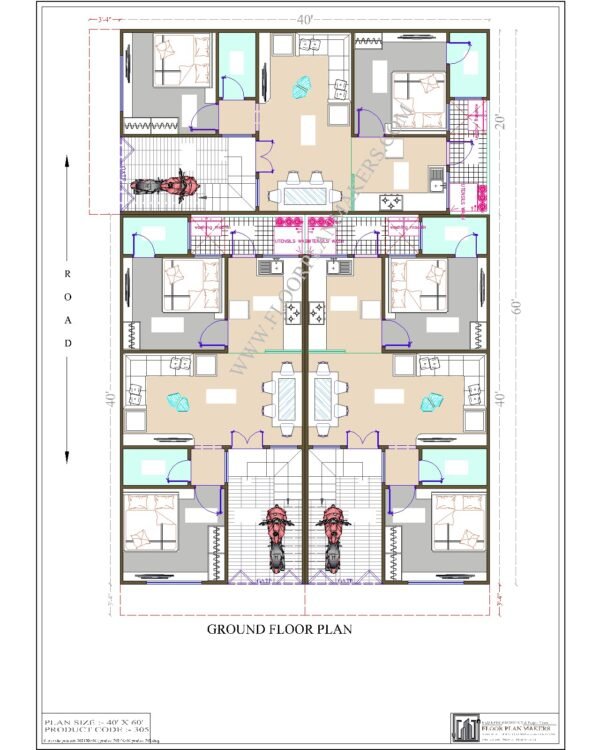 40x60 Ground Floor Plan