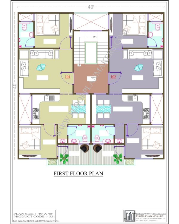40x40 First Floor Plan