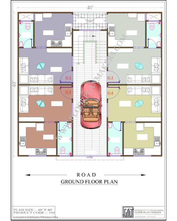 40x40 Ground Floor Plan