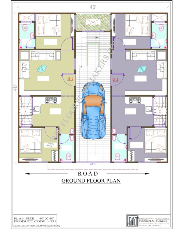 40x40 Ground Floor Plan