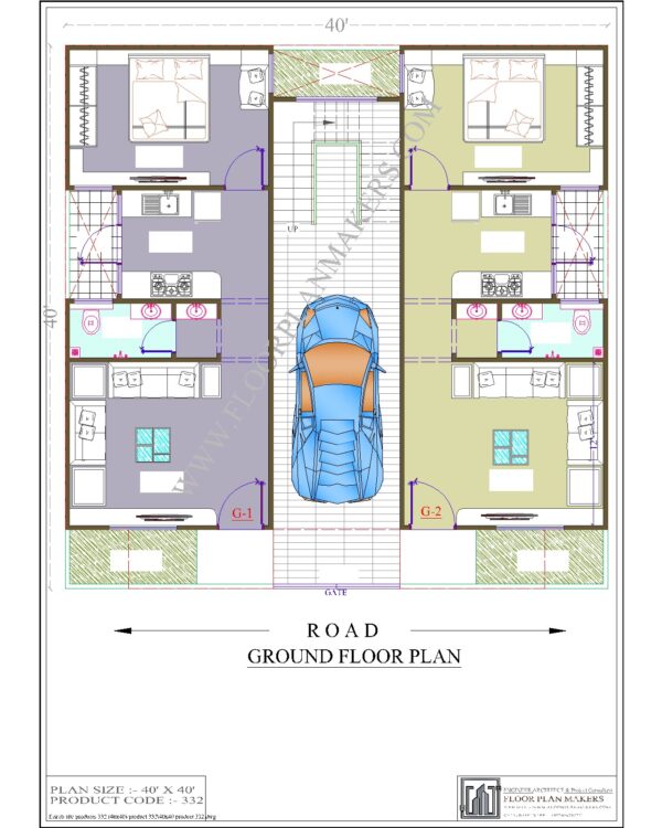 40x40 Ground Floor Plan