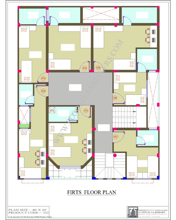 40x49 First Floor Plan