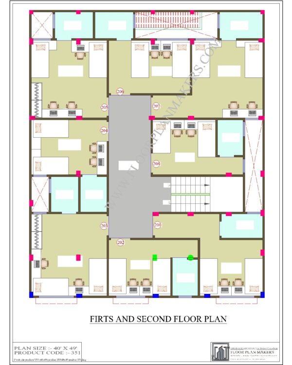40x49 First/Second Floor Plan