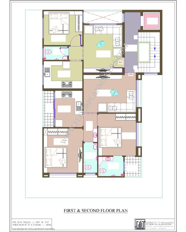 40x55 First & Second Floor Plan