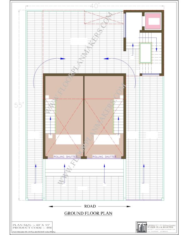 40x55 Ground Floor Plan