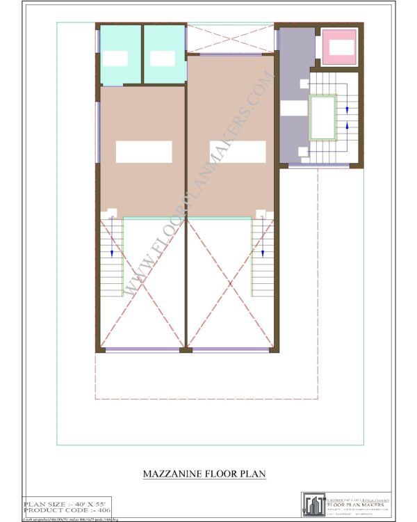 40x55 Mezzanine Floor Plan