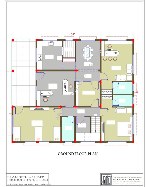 51x43 Ground Floor Plan