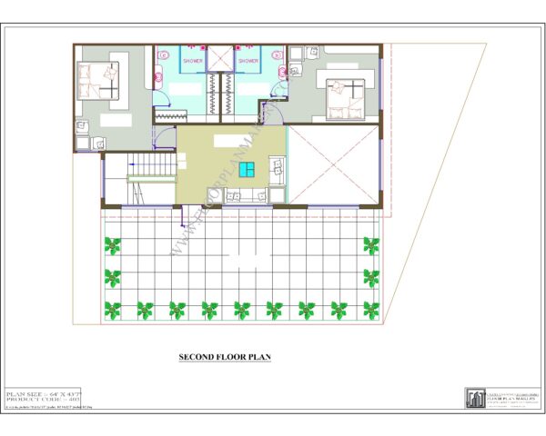 63x43 Second Floor Plan