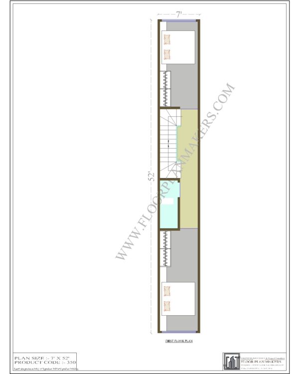 7x52 First Floor Plan